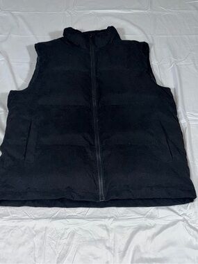 SHEIN Mens Black Puffer Vest XXL Plus Size Padded Quilted Zip Up Winter B40